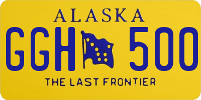 AK license plate GGH500