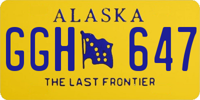 AK license plate GGH647