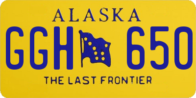 AK license plate GGH650
