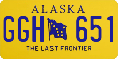 AK license plate GGH651