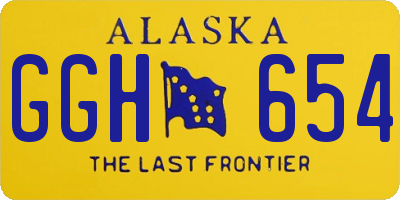 AK license plate GGH654