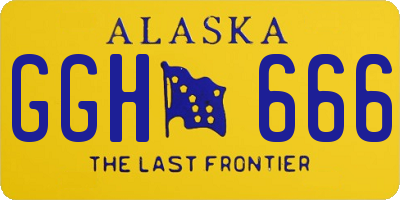 AK license plate GGH666