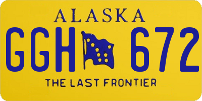 AK license plate GGH672