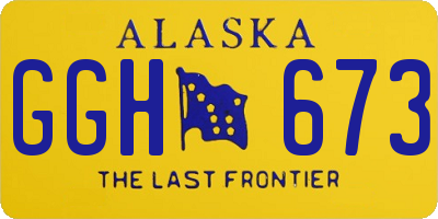 AK license plate GGH673