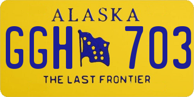 AK license plate GGH703