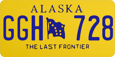 AK license plate GGH728