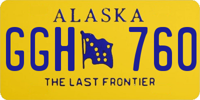 AK license plate GGH760