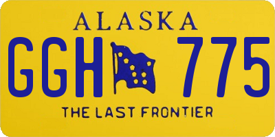 AK license plate GGH775