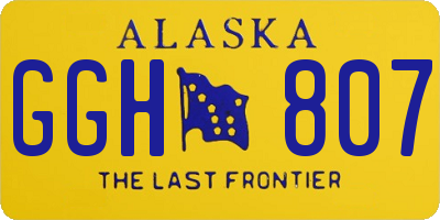 AK license plate GGH807