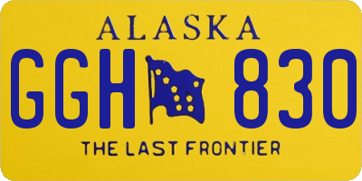 AK license plate GGH830