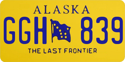 AK license plate GGH839