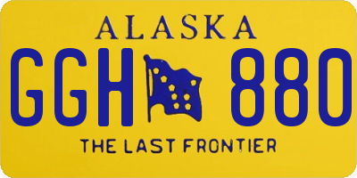 AK license plate GGH880