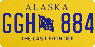 AK license plate GGH884