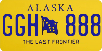 AK license plate GGH888