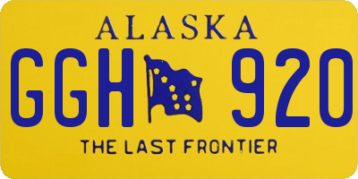 AK license plate GGH920
