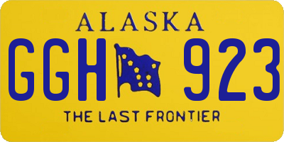 AK license plate GGH923