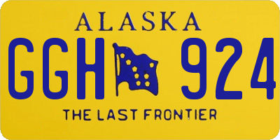 AK license plate GGH924
