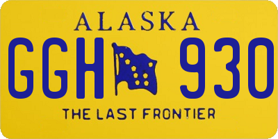 AK license plate GGH930