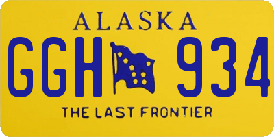 AK license plate GGH934