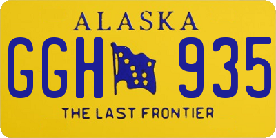 AK license plate GGH935