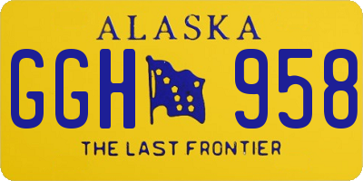 AK license plate GGH958