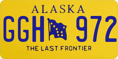 AK license plate GGH972