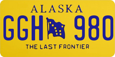 AK license plate GGH980