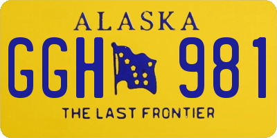 AK license plate GGH981