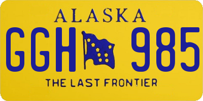 AK license plate GGH985
