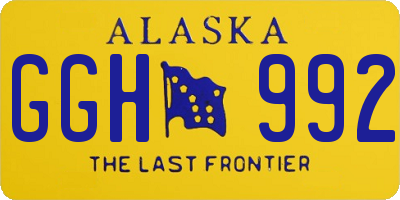 AK license plate GGH992