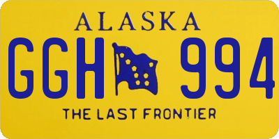 AK license plate GGH994