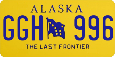 AK license plate GGH996