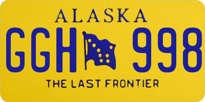 AK license plate GGH998