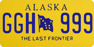 AK license plate GGH999