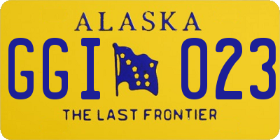 AK license plate GGI023