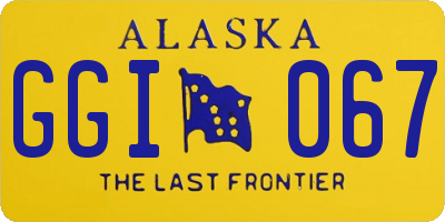AK license plate GGI067