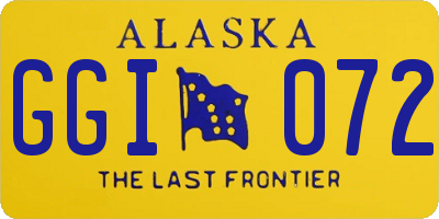 AK license plate GGI072