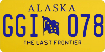 AK license plate GGI078