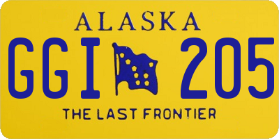 AK license plate GGI205