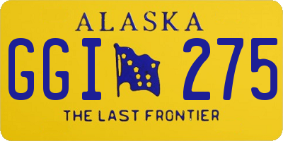 AK license plate GGI275