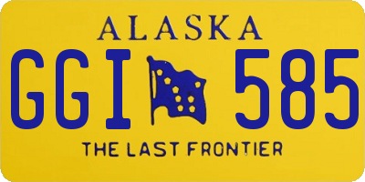 AK license plate GGI585