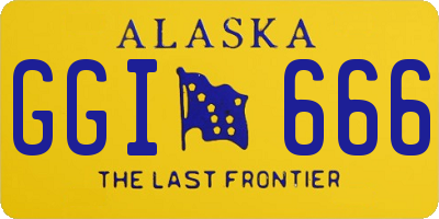 AK license plate GGI666