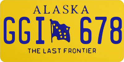 AK license plate GGI678