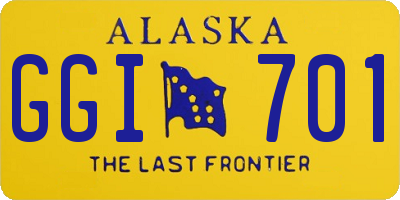 AK license plate GGI701