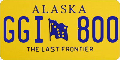 AK license plate GGI800