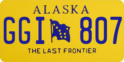 AK license plate GGI807