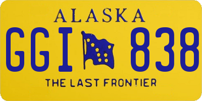 AK license plate GGI838