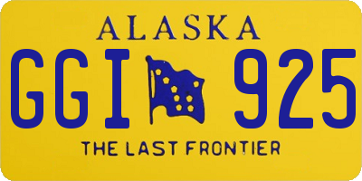 AK license plate GGI925