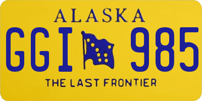 AK license plate GGI985