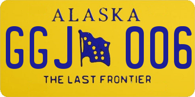 AK license plate GGJ006